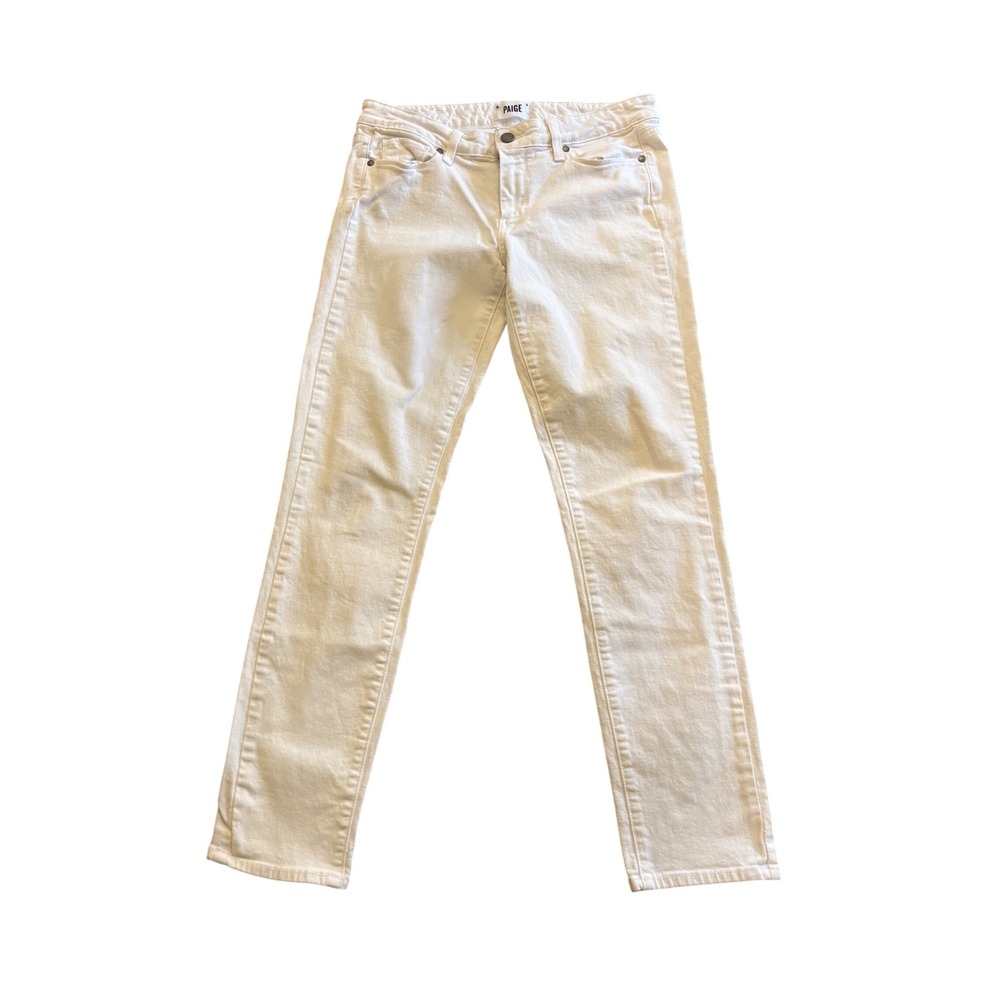 Paige Skyline Ankle‎ Peg White Skinny Jeans Womens 30 Mid Rise Stretch Denim